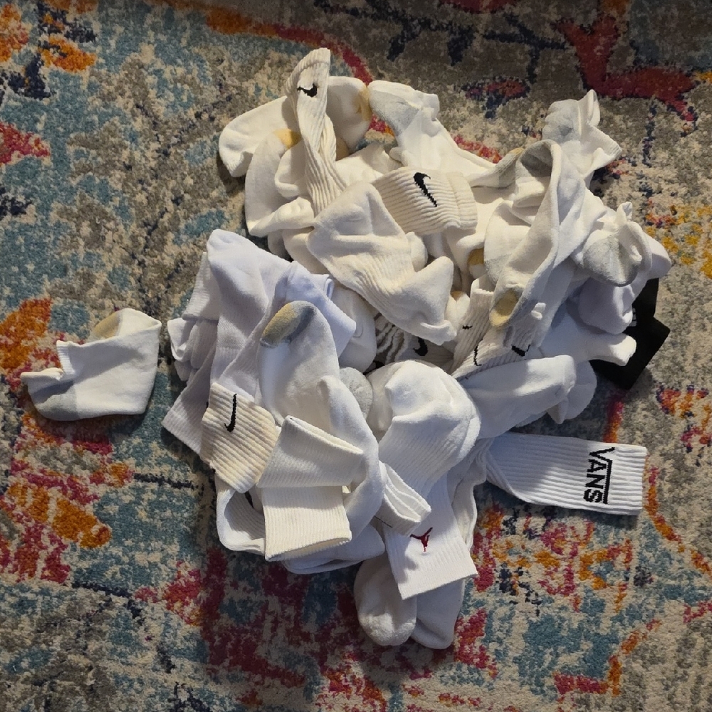 Nike and Vans White Socks Bundle